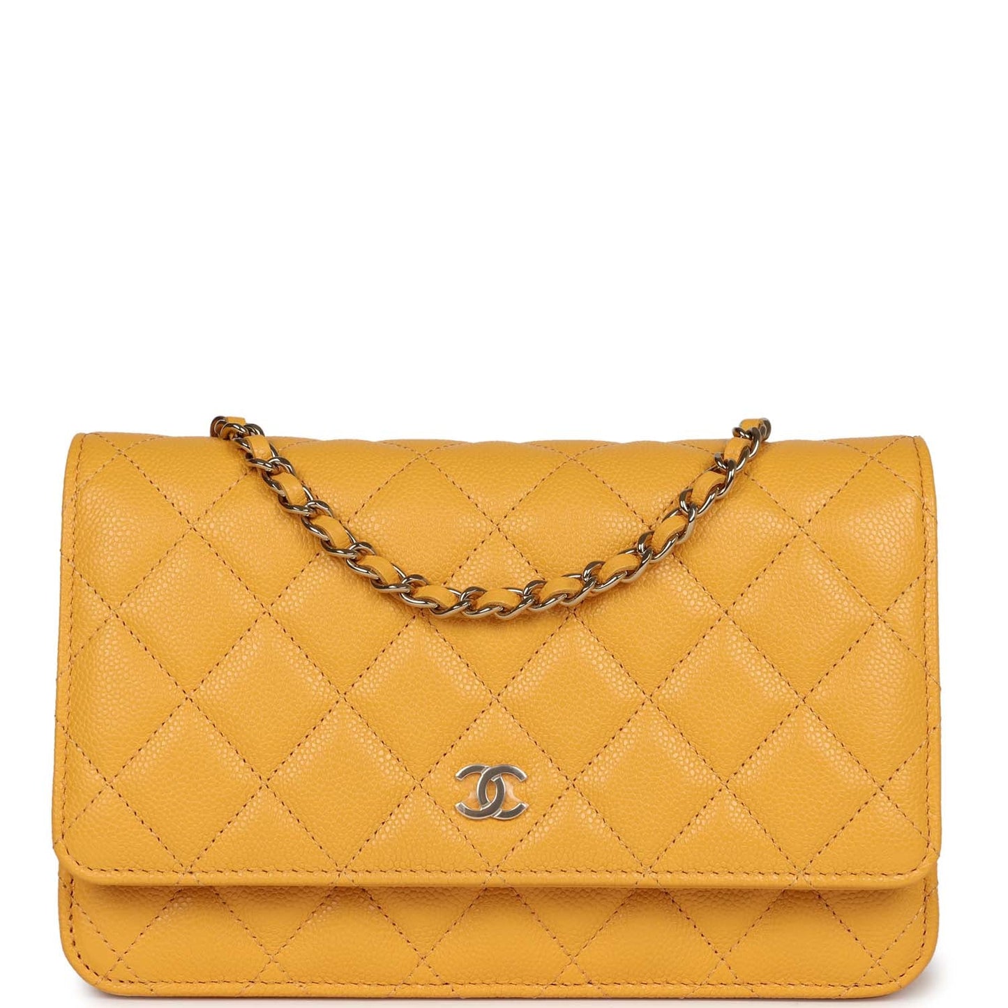 Chanel Wallet On Chain Yellow Caviar Gold Hardware Bag