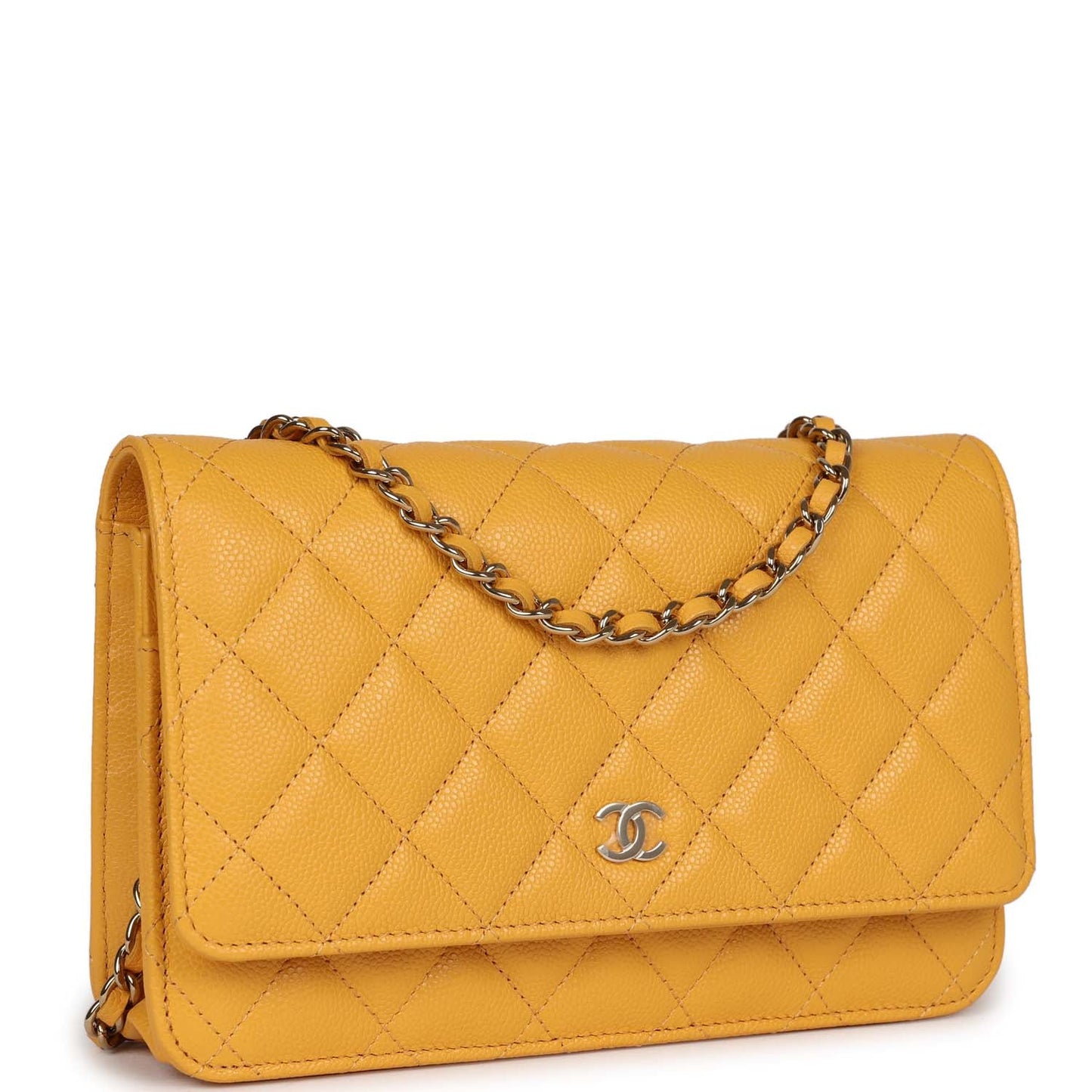 Chanel Wallet On Chain Yellow Caviar Gold Hardware Bag
