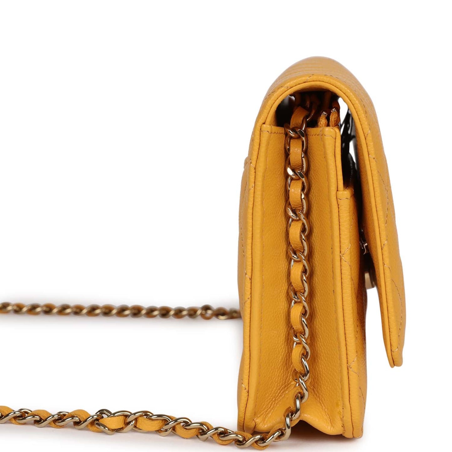 Chanel Wallet On Chain Yellow Caviar Gold Hardware Bag