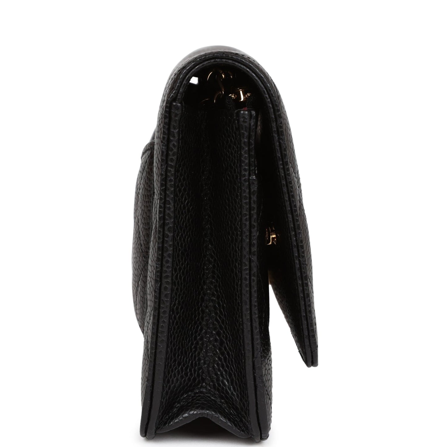 Wallet On Chain WOC Black Caviar Gold Hardware Bag Signature
