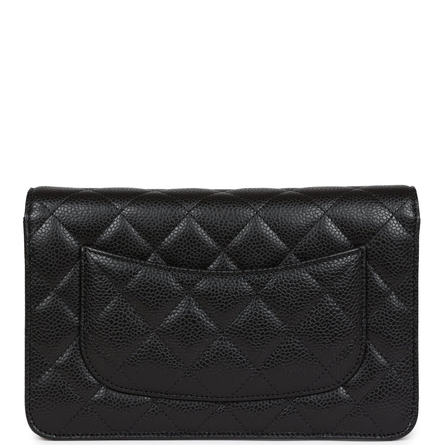 Wallet On Chain WOC Black Caviar Gold Hardware Bag Signature