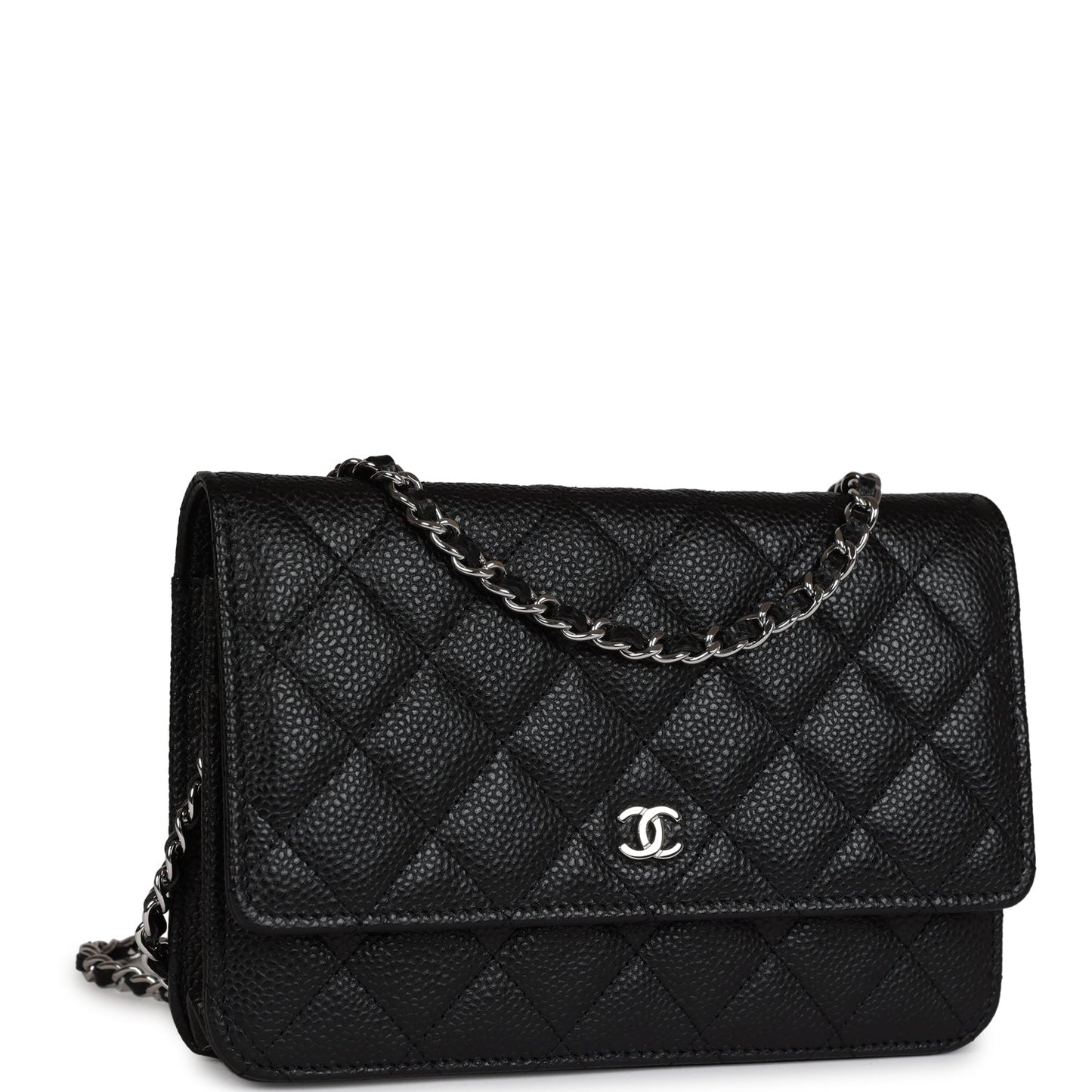 Chanel Wallet On Chain WOC Black Caviar Silver Hardware Bag