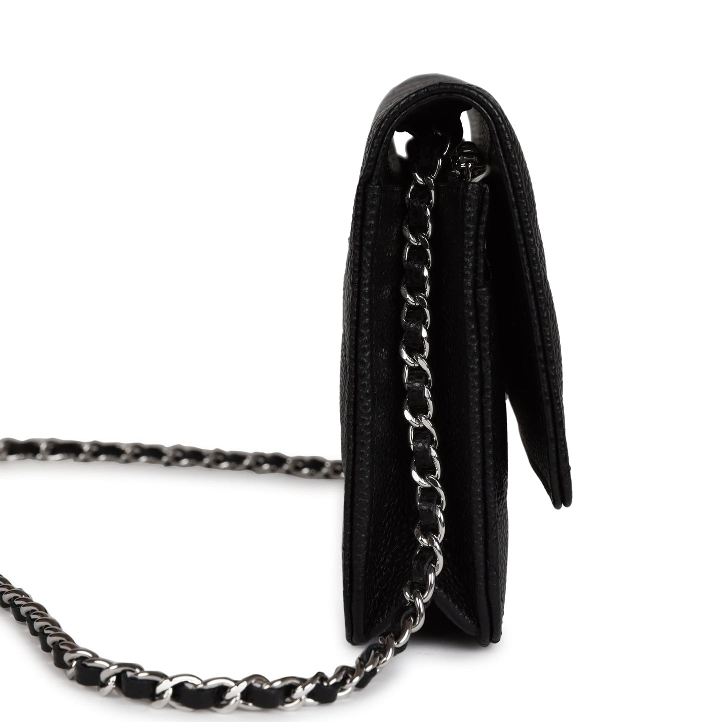 Chanel Wallet On Chain WOC Black Caviar Silver Hardware Bag