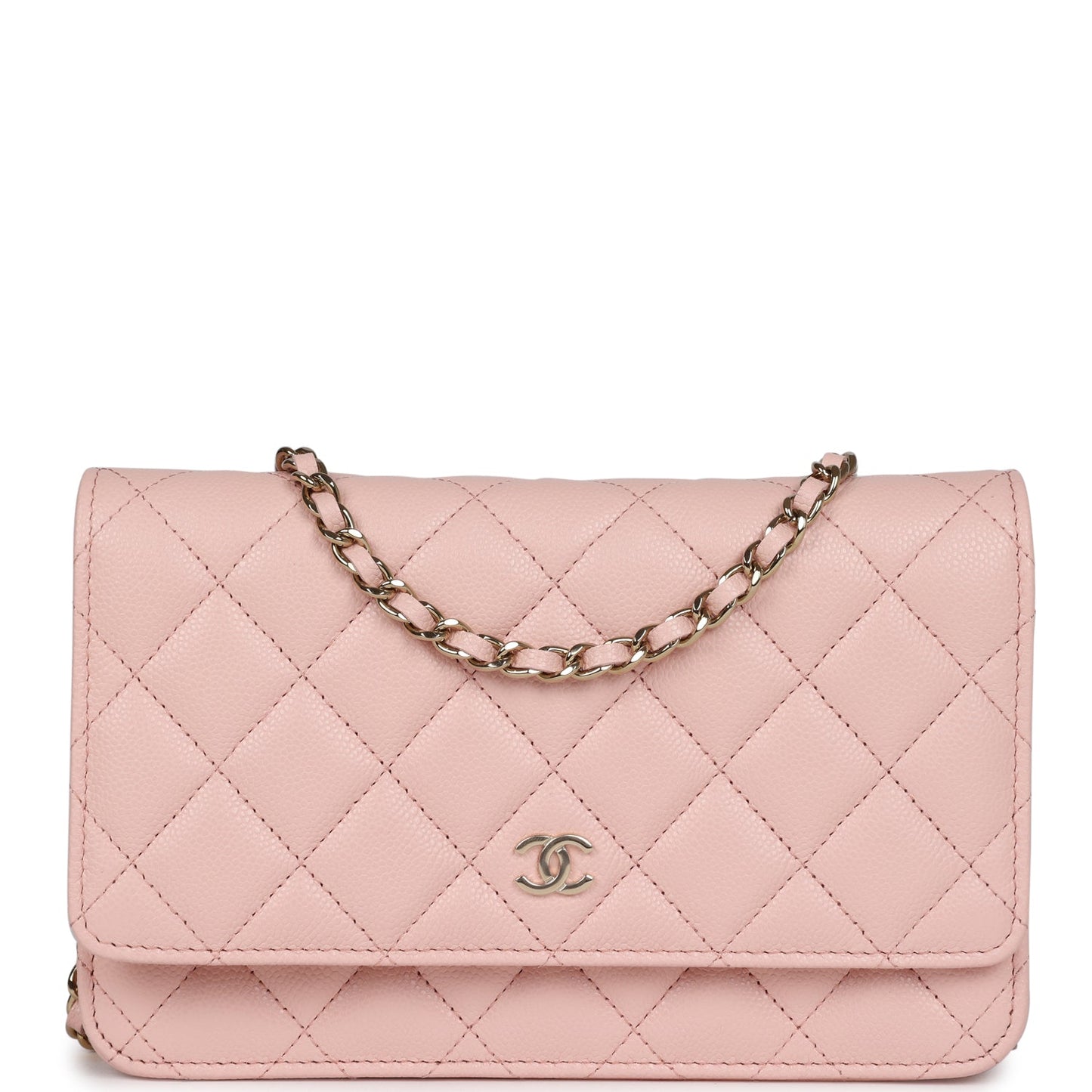 Chanel Wallet On Chain WOC Light Pink Caviar Light Gold Hardware Bag