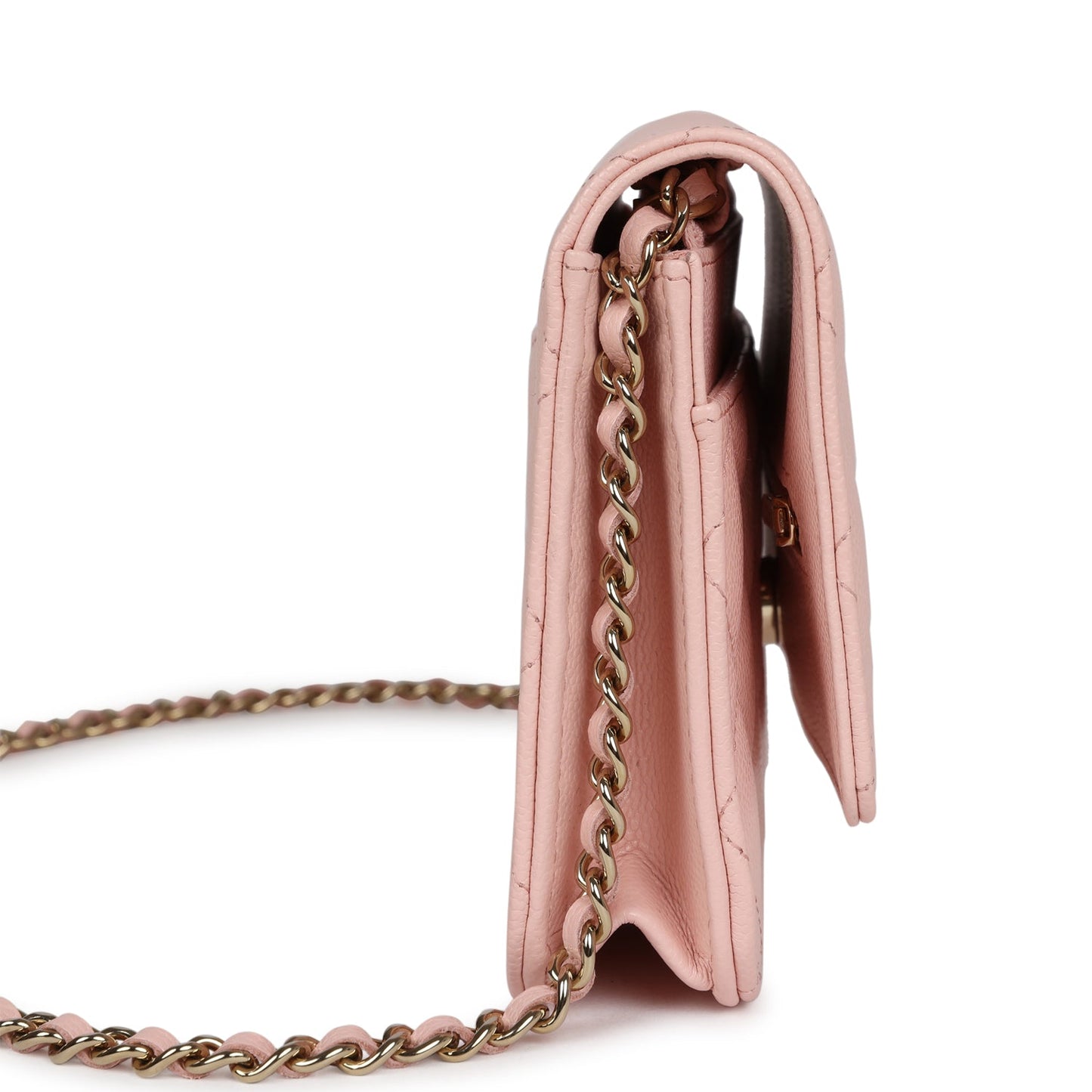 Chanel Wallet On Chain WOC Light Pink Caviar Light Gold Hardware Bag