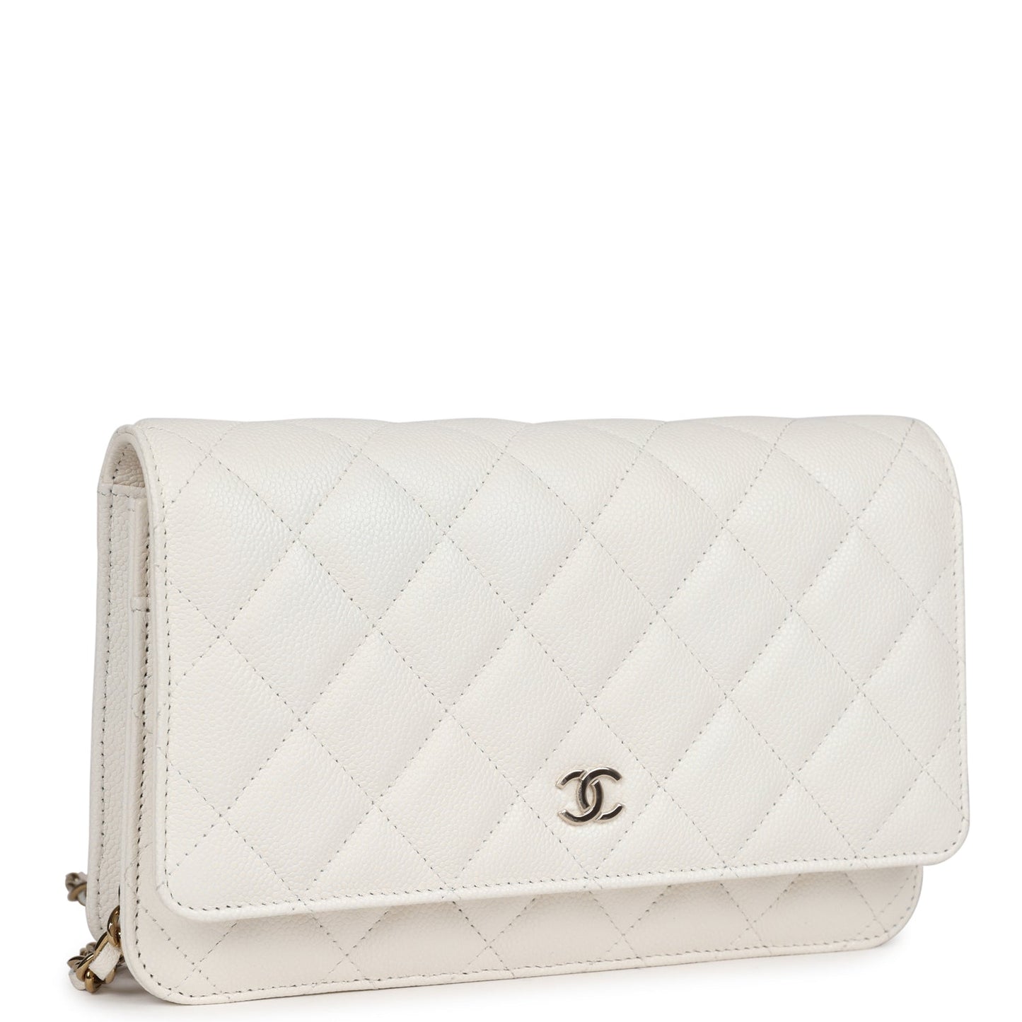 Chanel Wallet On Chain WOC White Caviar Light Gold Hardware Bag