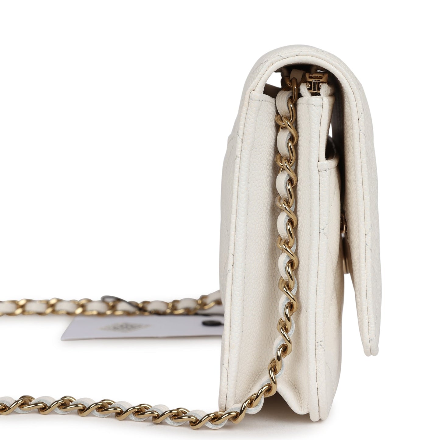 Chanel Wallet On Chain WOC White Caviar Light Gold Hardware Bag