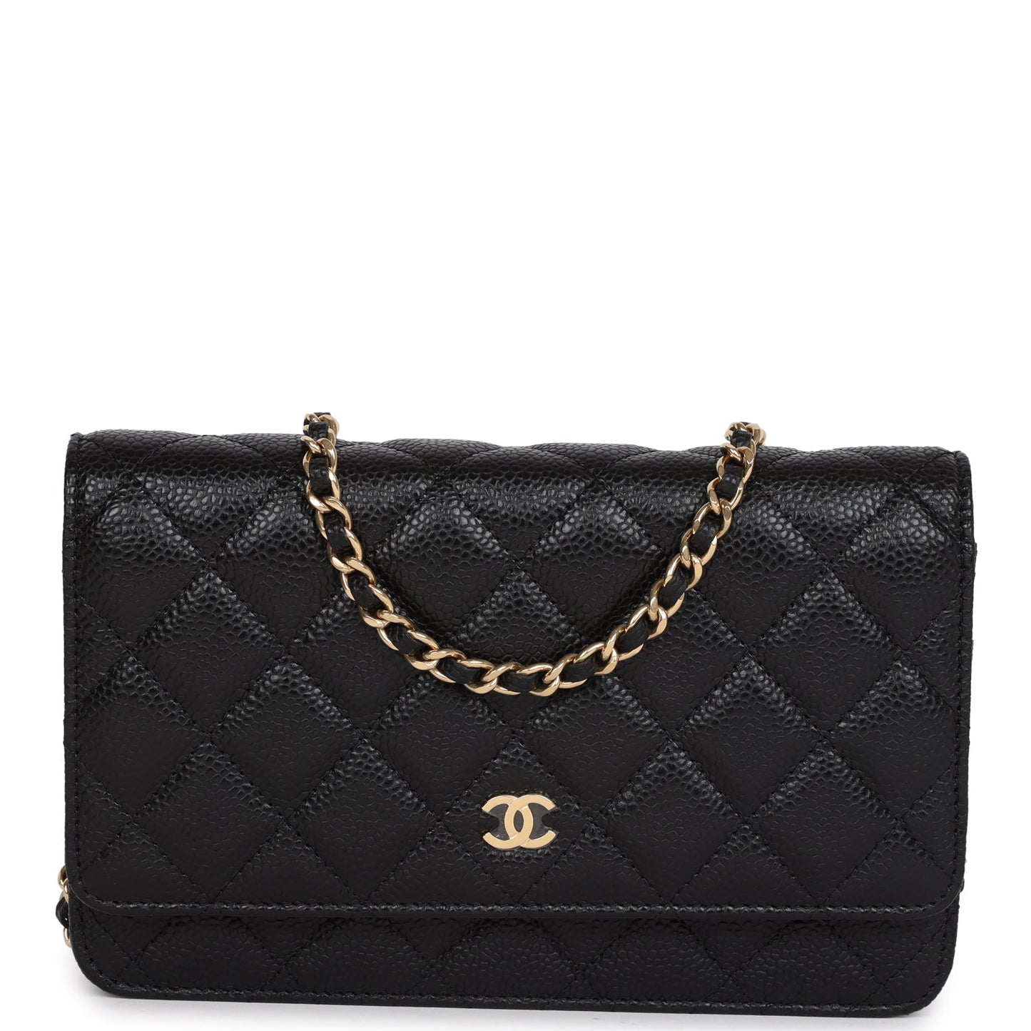 Wallet On Chain WOC Black Caviar Gold Hardware Classic