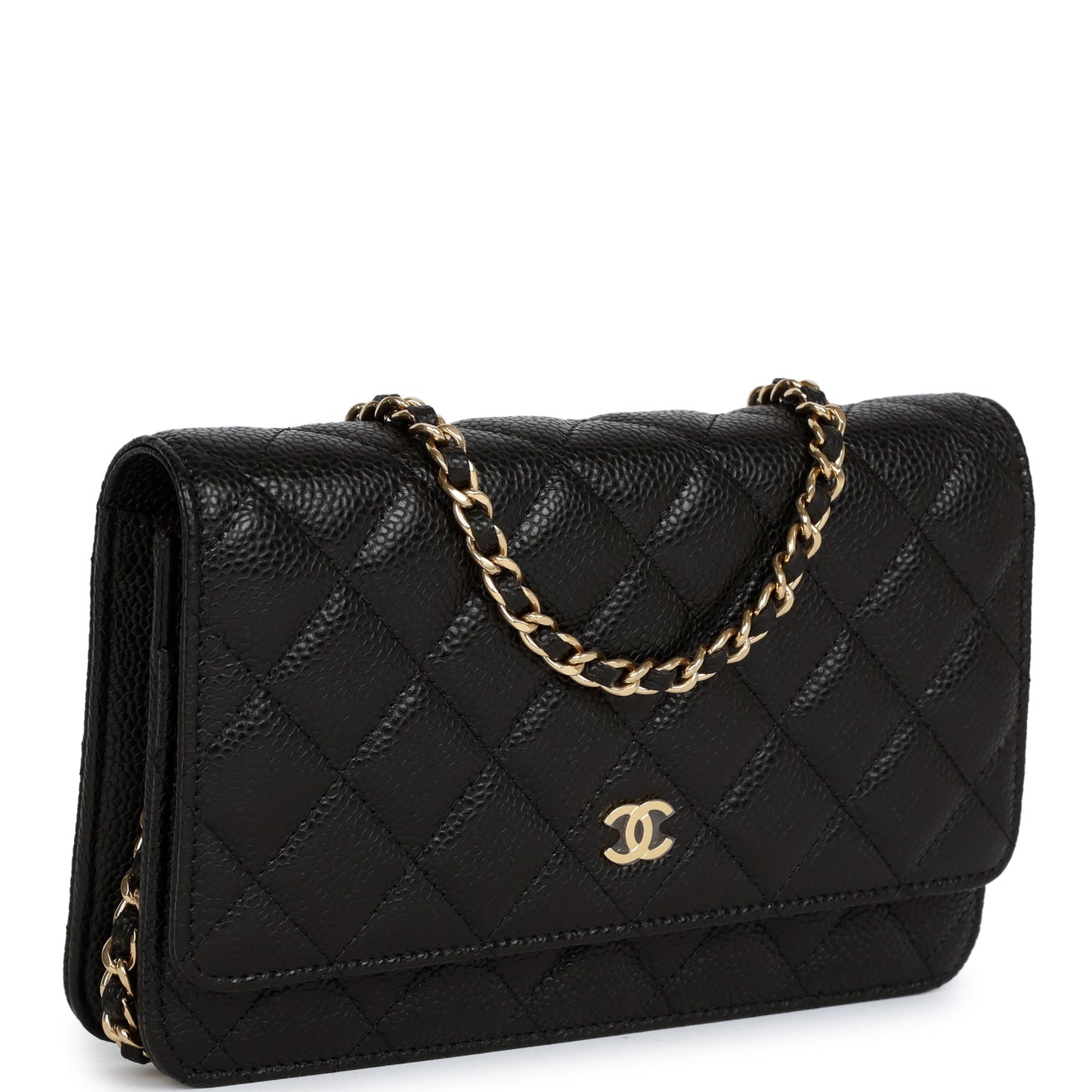 Wallet On Chain WOC Black Caviar Gold Hardware Classic