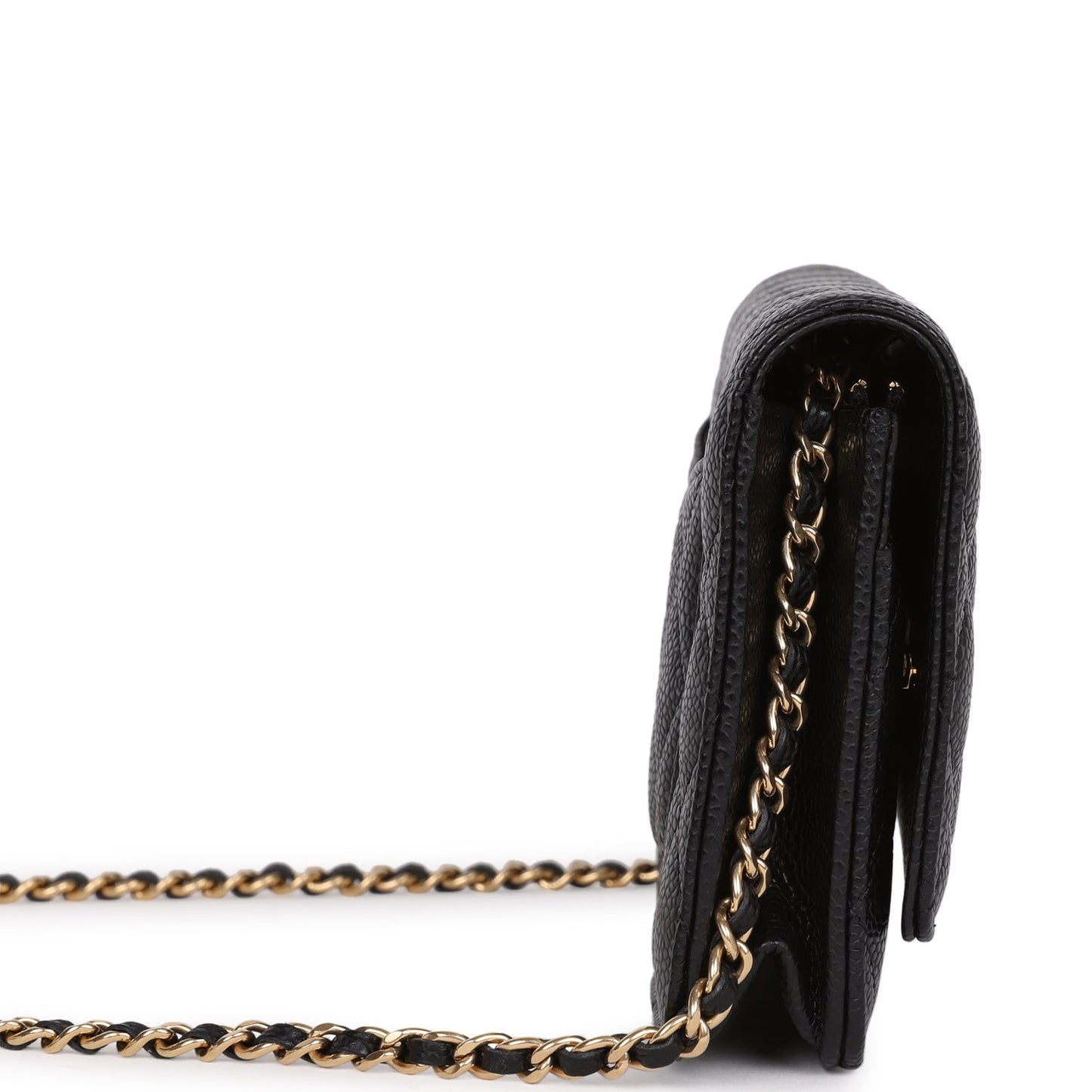Wallet On Chain WOC Black Caviar Gold Hardware Classic