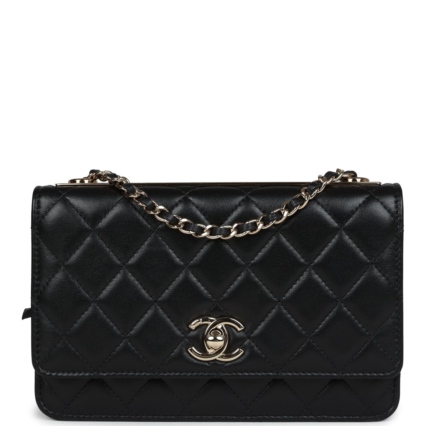 Chanel Trendy CC Wallet On Chain WOC Black Lambskin Gold Hardware Bag