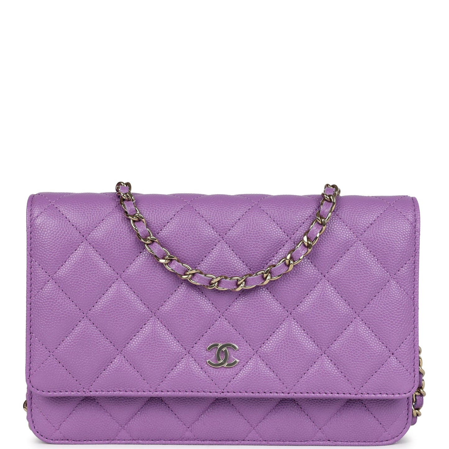 Chanel Wallet On Chain WOC Purple Caviar Light Gold Hardware Bag