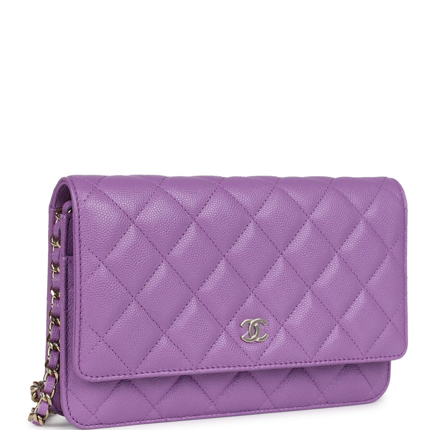 Chanel Wallet On Chain WOC Purple Caviar Light Gold Hardware Bag