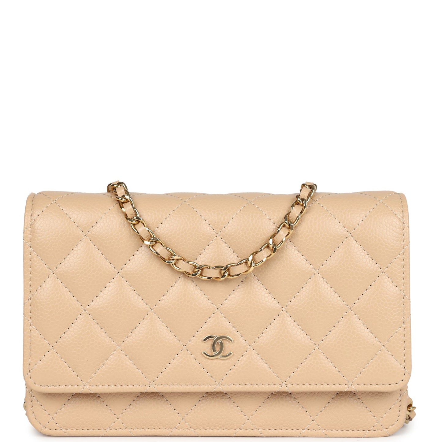 Chanel Wallet On Chain WOC Light Beige Caviar Gold Hardware Bag