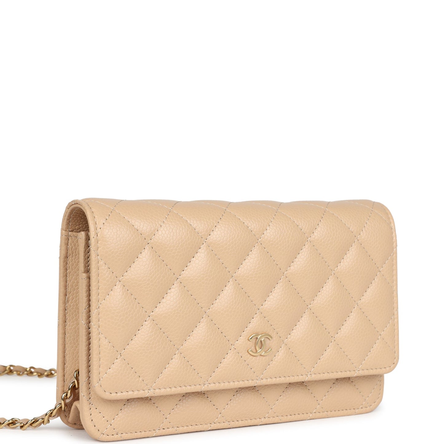 Chanel Wallet On Chain WOC Light Beige Caviar Gold Hardware Bag