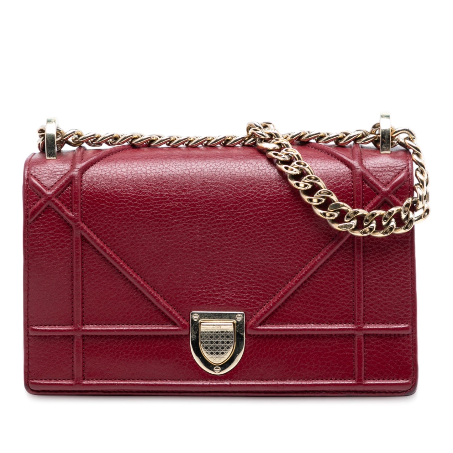 Dior Handbag Grained Calfskin ama Crossbody Bag 2 Red Small Flap