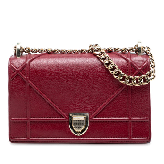 Dior Handbag Grained Calfskin ama Crossbody Bag 2 Red Small Flap