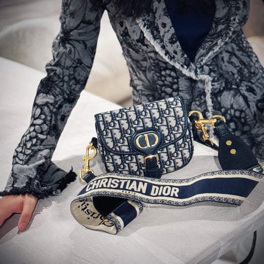 Dior Handbag Christian Oblique Jacquard Bobby Bag TWS Small