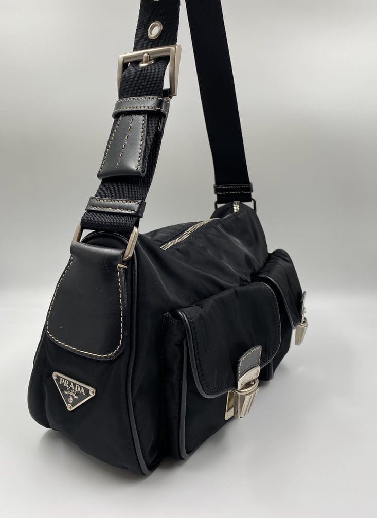 Prada Shoulder Bag Nylon Black Nylon Shoulder Bag