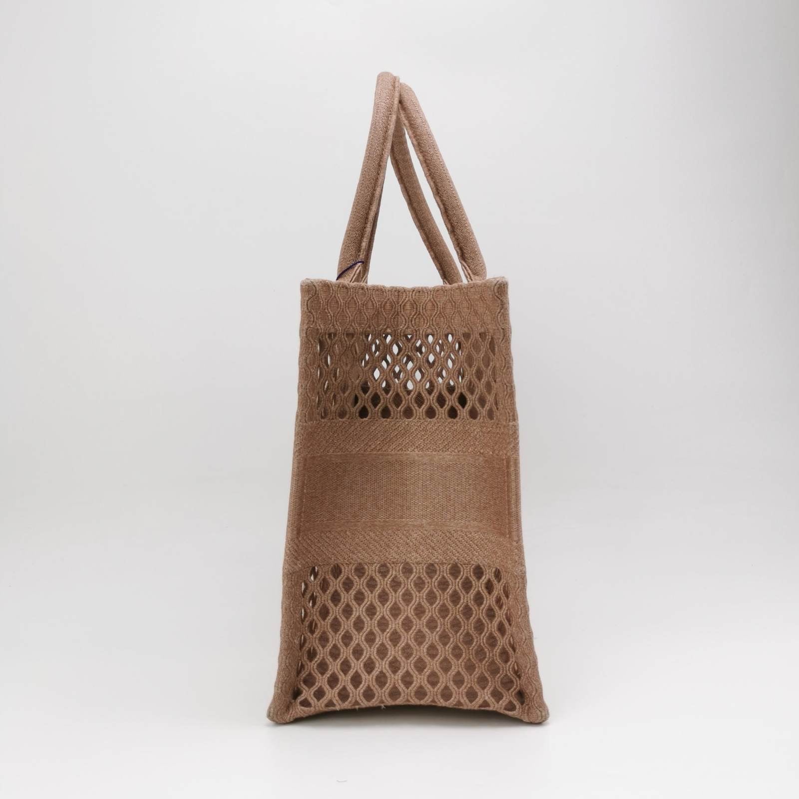 Dior Christian Book Tote Cutout Handbag Canvas Beige Tote Bag