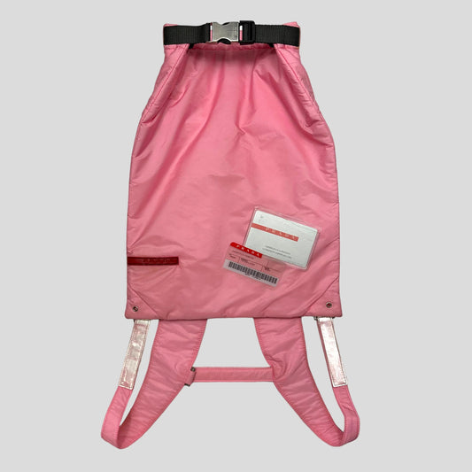 Prada Backpack Sport 3m + Cards & Dustbag Nylon Pink Baby Bucket Bag
