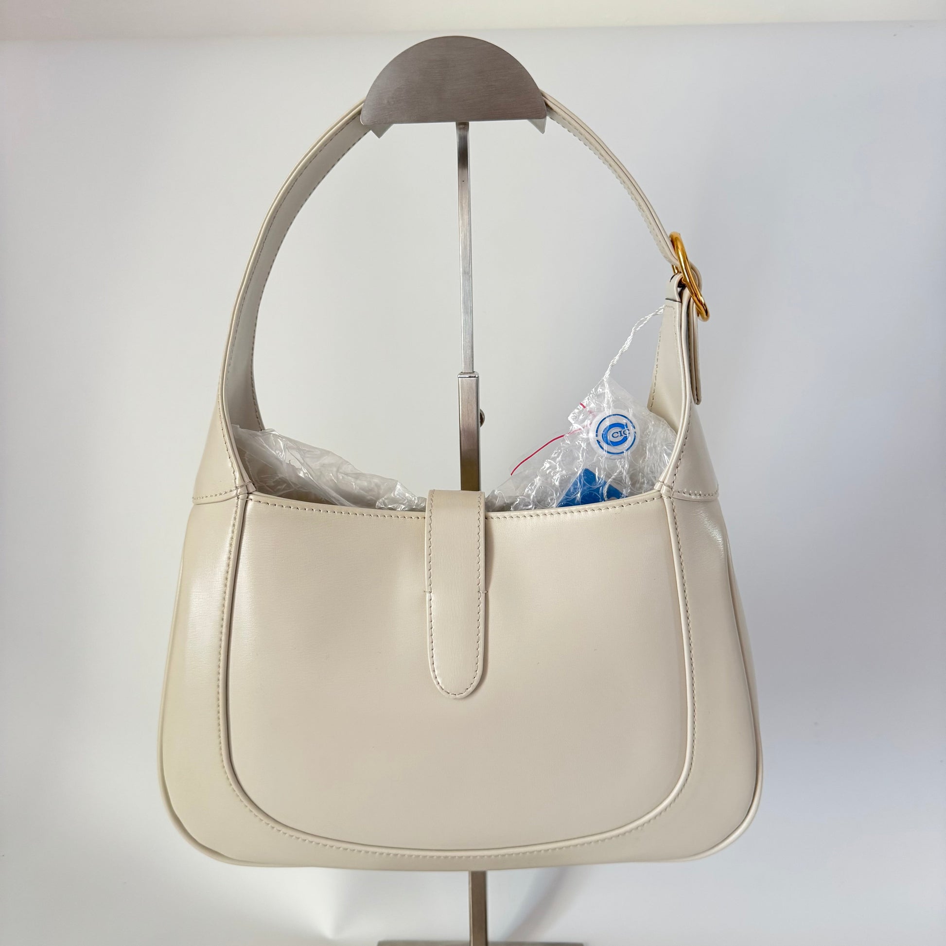 Gucci Jackie Strap Leather White Small Travel Bag
