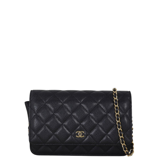 Chanel Classic Wallet on Chain Handbag Quilted Black Crossbody Bag Chain 14112025