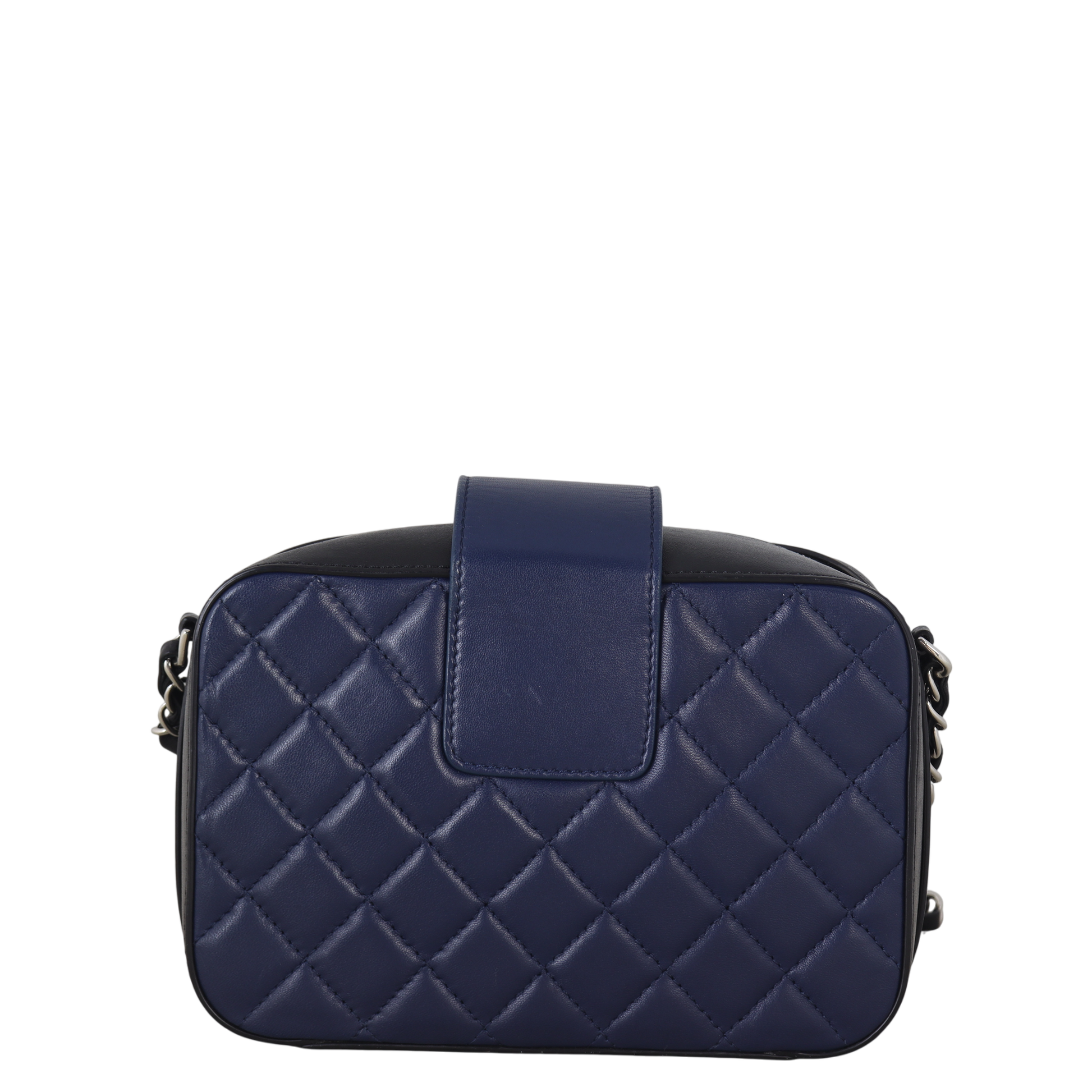 Chanel CC Camera Crossbody Quilted Blue Crossbody Bag