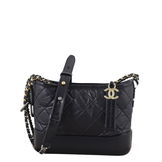 Chanel Gabrielle Hobo Quilted Black Shoulder Bag