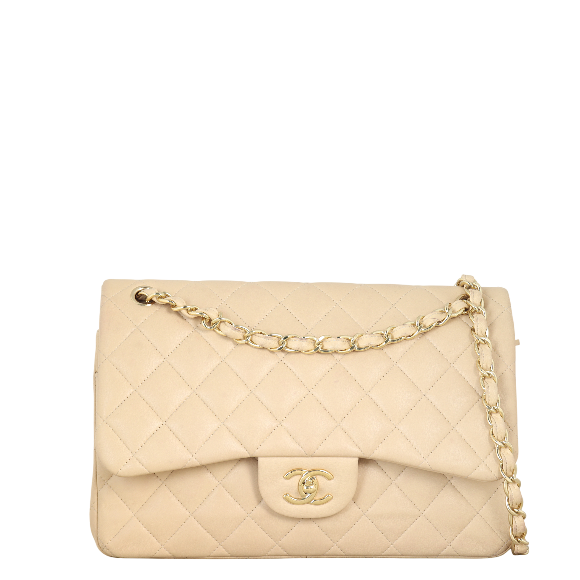Chanel Classic Double Jumbo Lambskin Handbag Quilted Flap Shoulder Bag