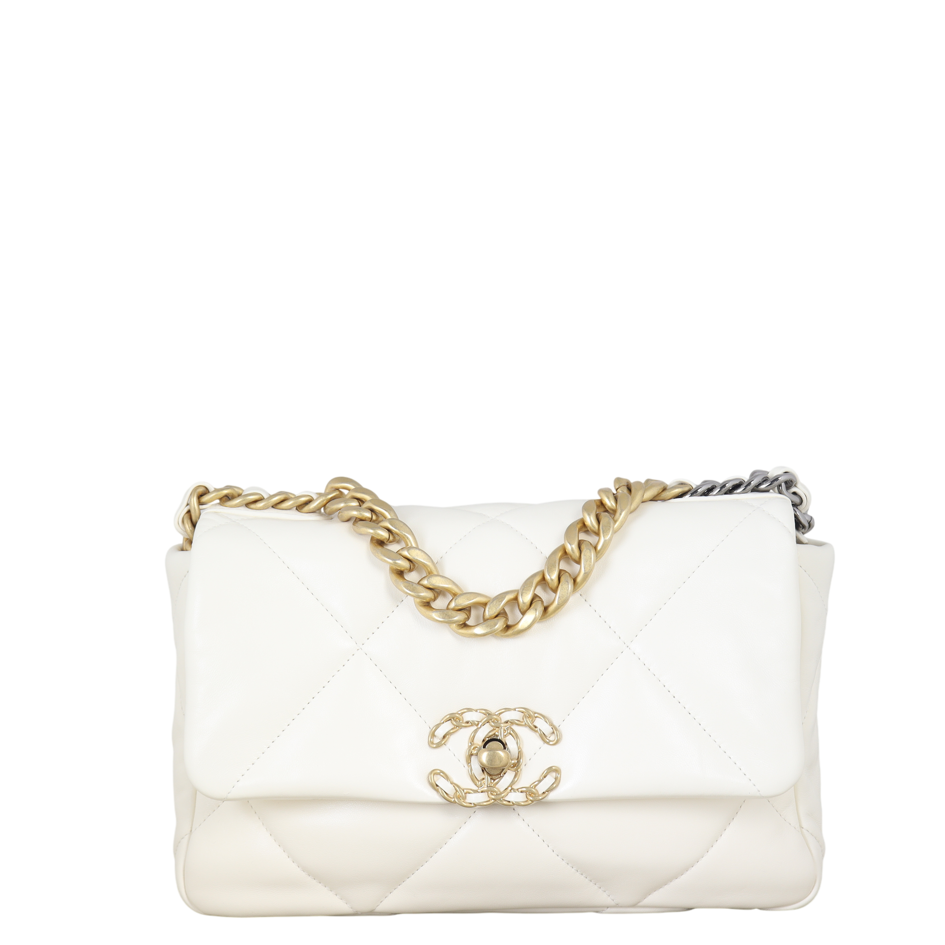 Chanel 19 Flap Bag Quilted White Shoulder Bag