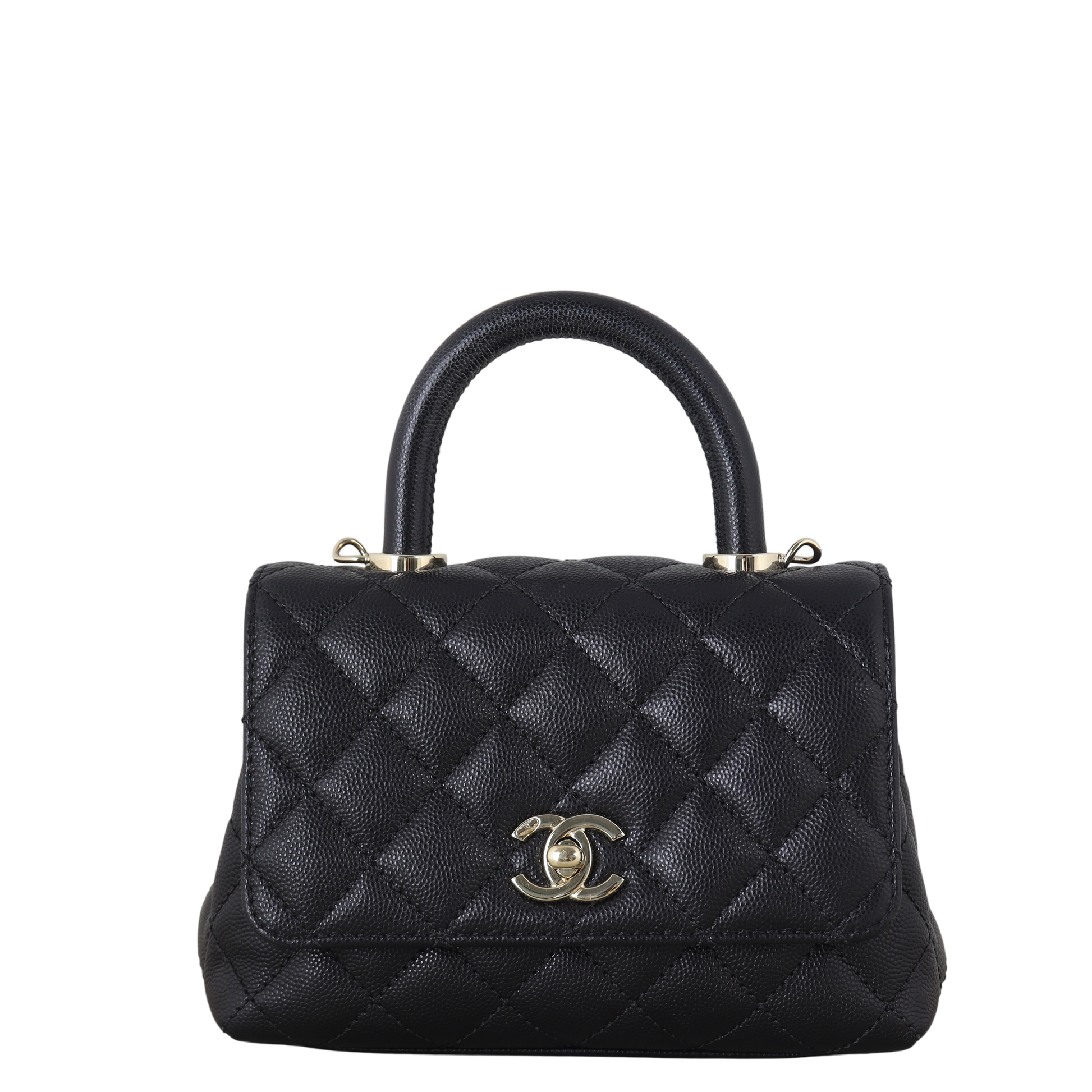 Chanel Coco Top Handle Extra Bag Quilted Black Crossbody Bag