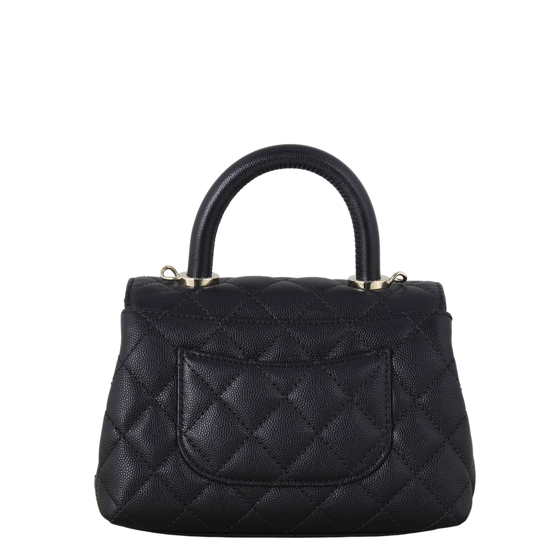 Chanel Coco Top Handle Extra Bag Quilted Black Crossbody Bag