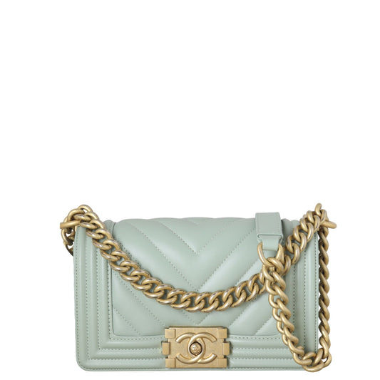 Chanel Boy Chevron Handbag Quilted Small Crossbody Bag