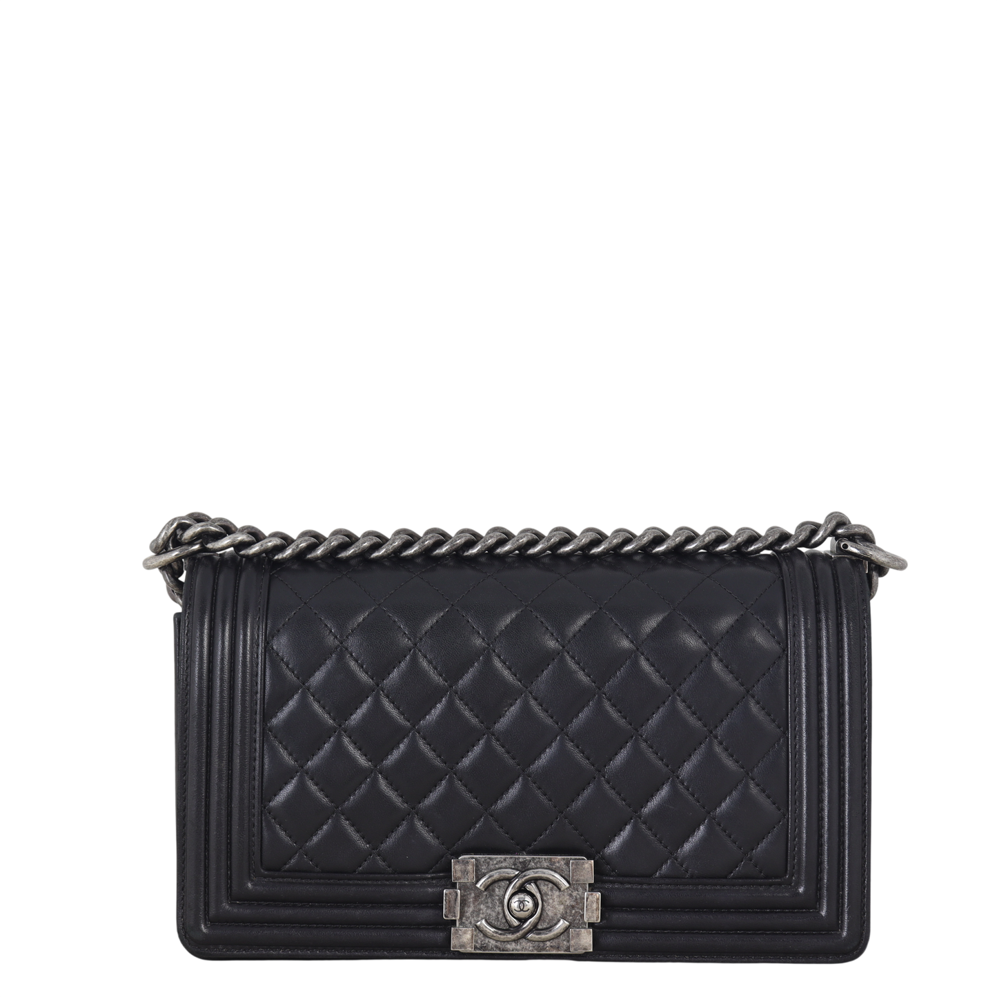 Chanel Boy Old Handbag Quilted Black Crossbody Bag Medium 04122025