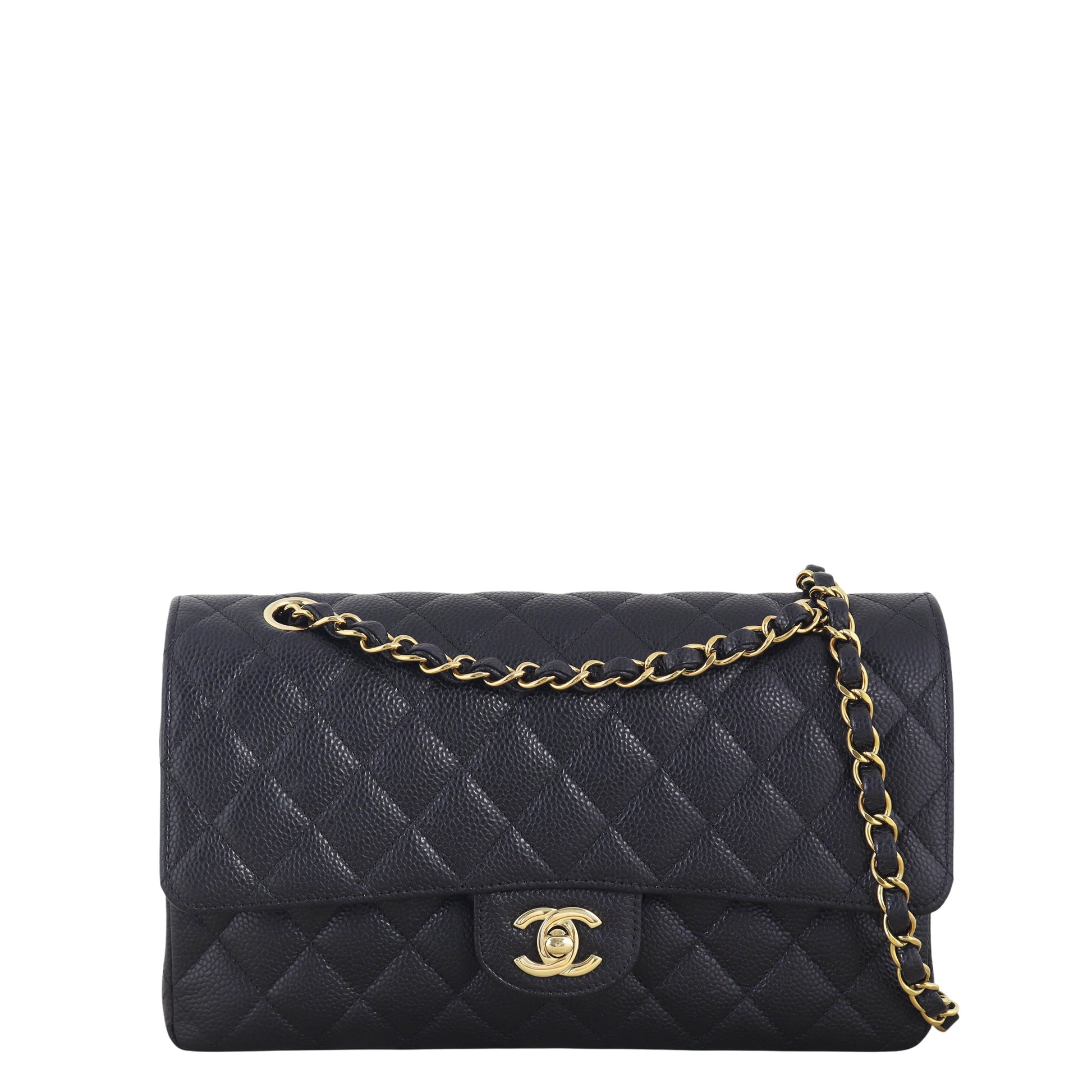 Chanel Classic Double Flap Caviar Handbag Quilted Black Shoulder Bag Caviar 17122025