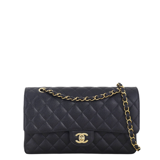 Chanel Classic Double Flap Caviar Handbag Quilted Black Shoulder Bag Caviar 17122025
