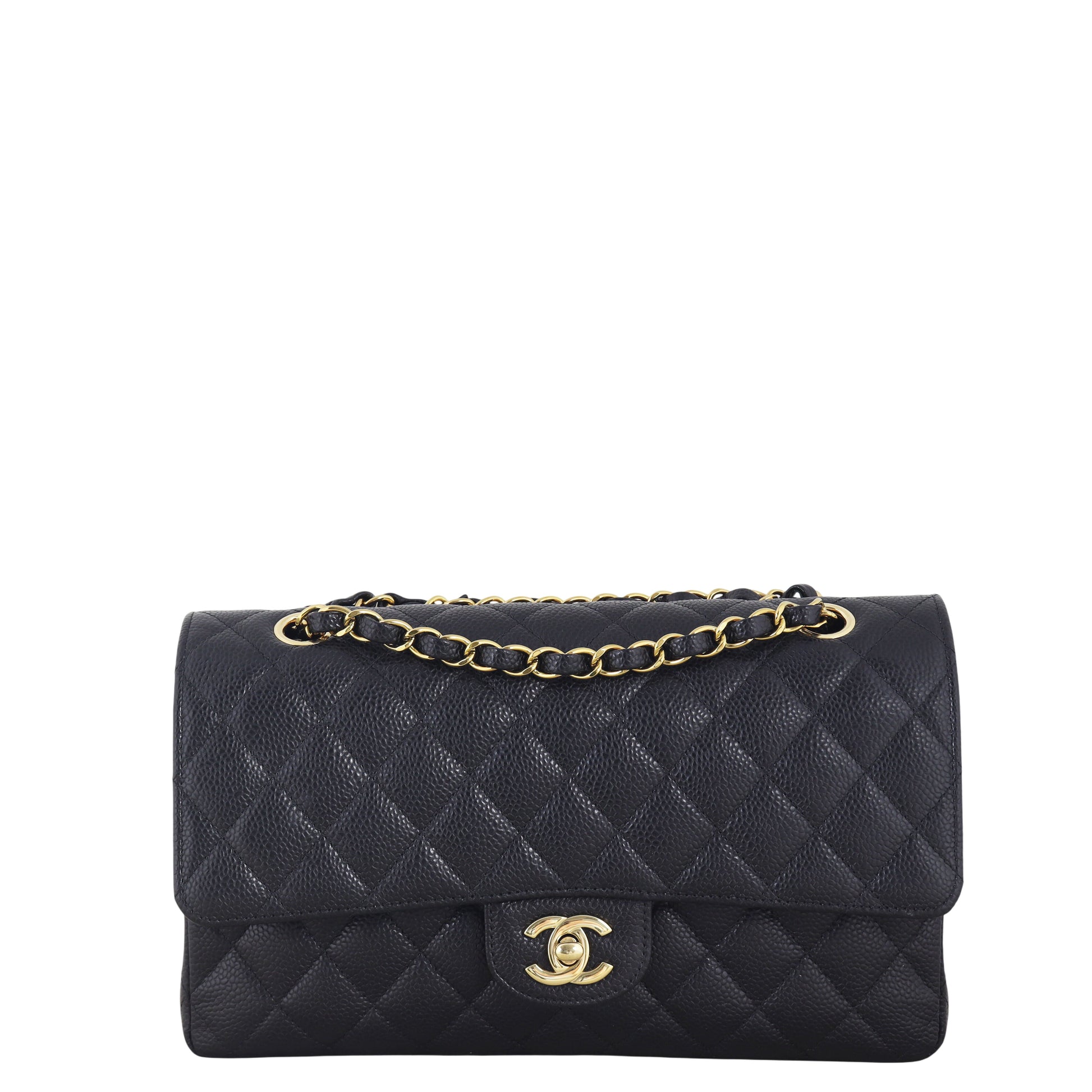 Chanel Classic Double Flap Caviar Handbag Quilted Black Shoulder Bag Caviar 17122025