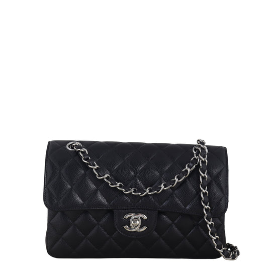 Chanel Classic Double Flap Caviar Handbag Quilted Black Crossbody Bag Caviar 17122025