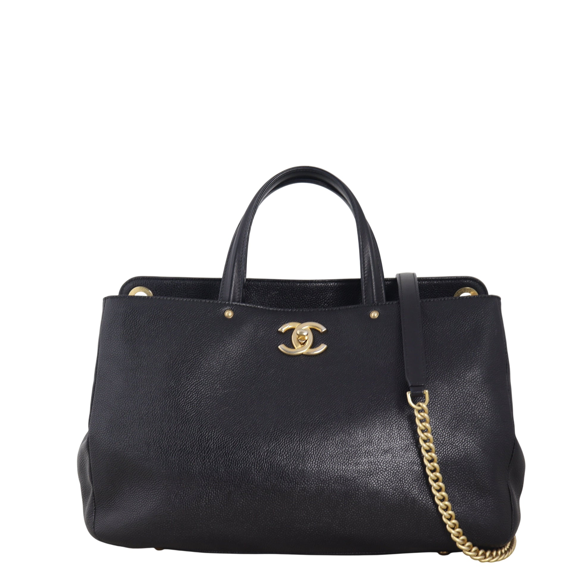 Chanel Caviar Shopping Tote Black Large Shoulder Bag