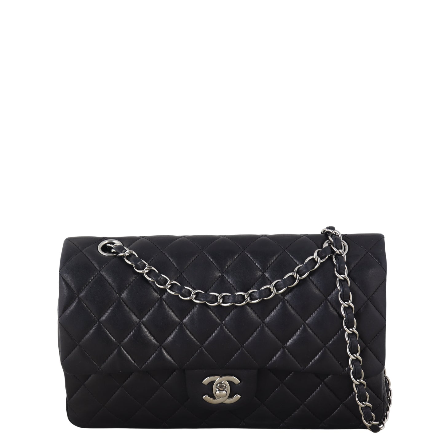 Chanel Classic Double Lambskin Handbag Quilted Medium Crossbody Bag Lambskin 23122025
