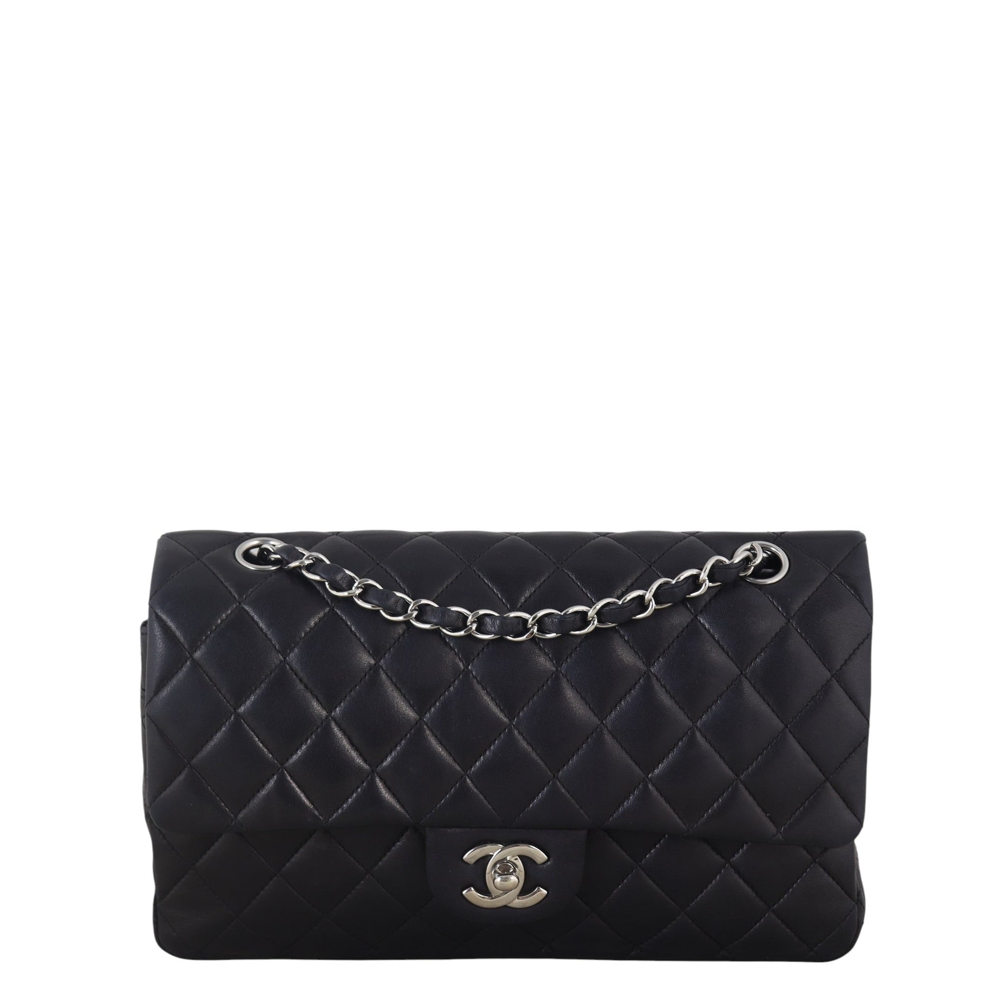 Chanel Classic Double Lambskin Handbag Quilted Medium Crossbody Bag Lambskin 23122025