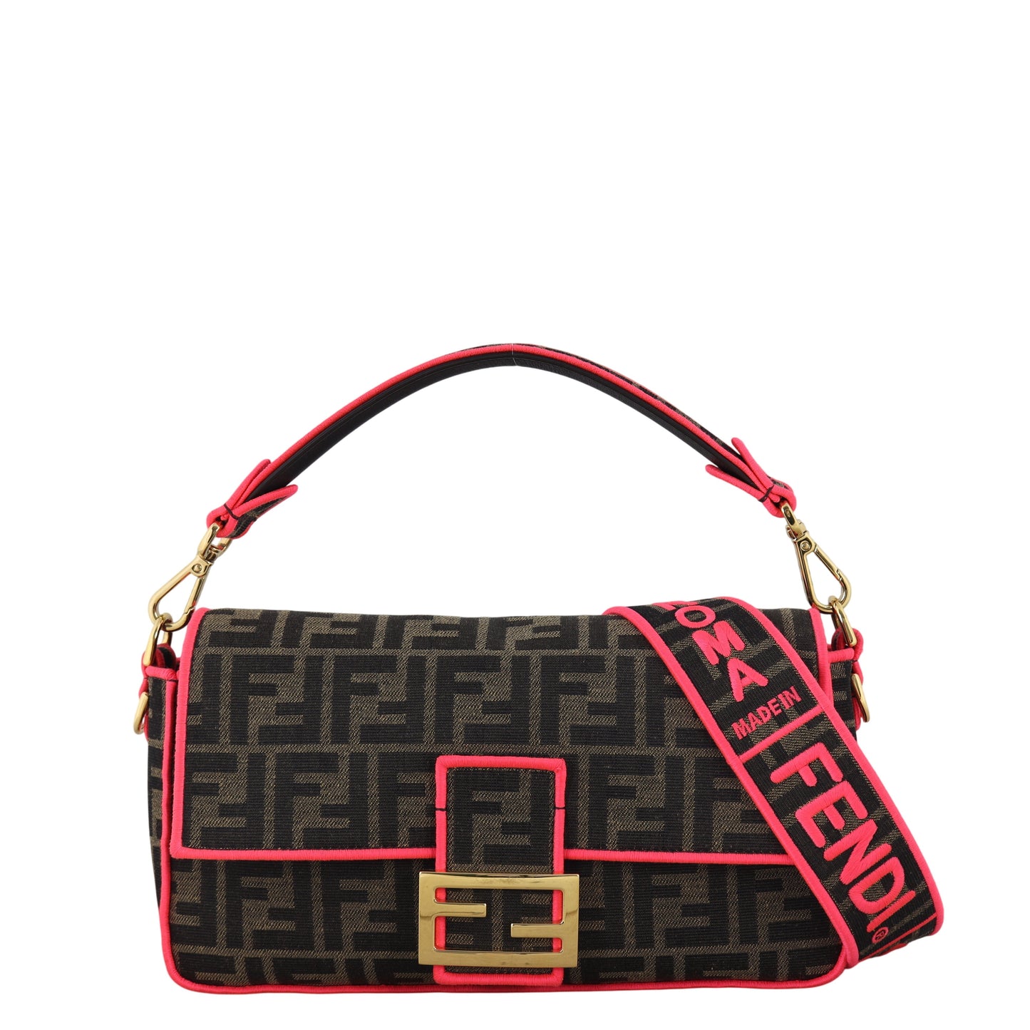 Fendi Shoulder Bag Baguette Bag FF Fluoro