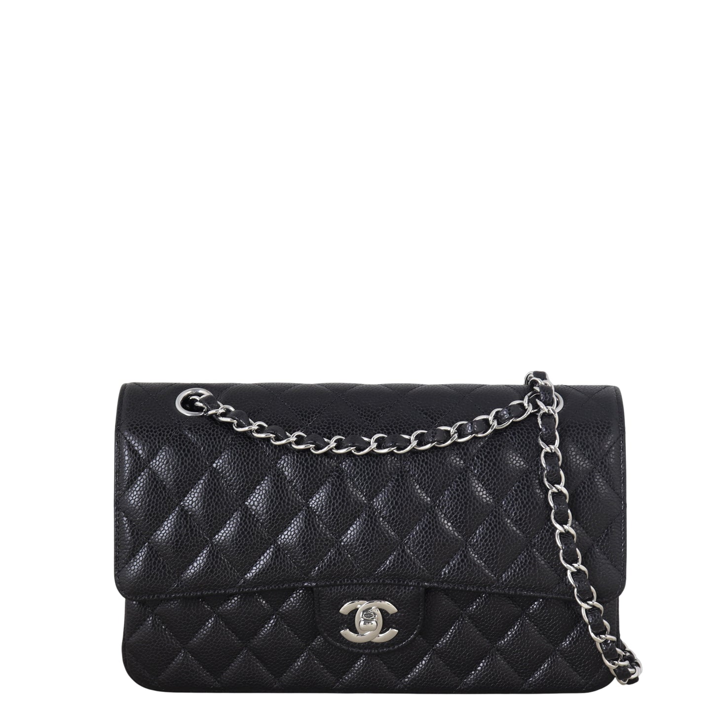 Chanel Classic Double Flap Caviar Handbag Quilted Black Shoulder Bag Caviar 29122025