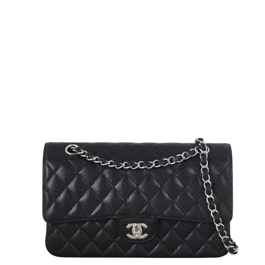 Chanel Classic Double Flap Caviar Handbag Quilted Black Shoulder Bag Caviar 29122025