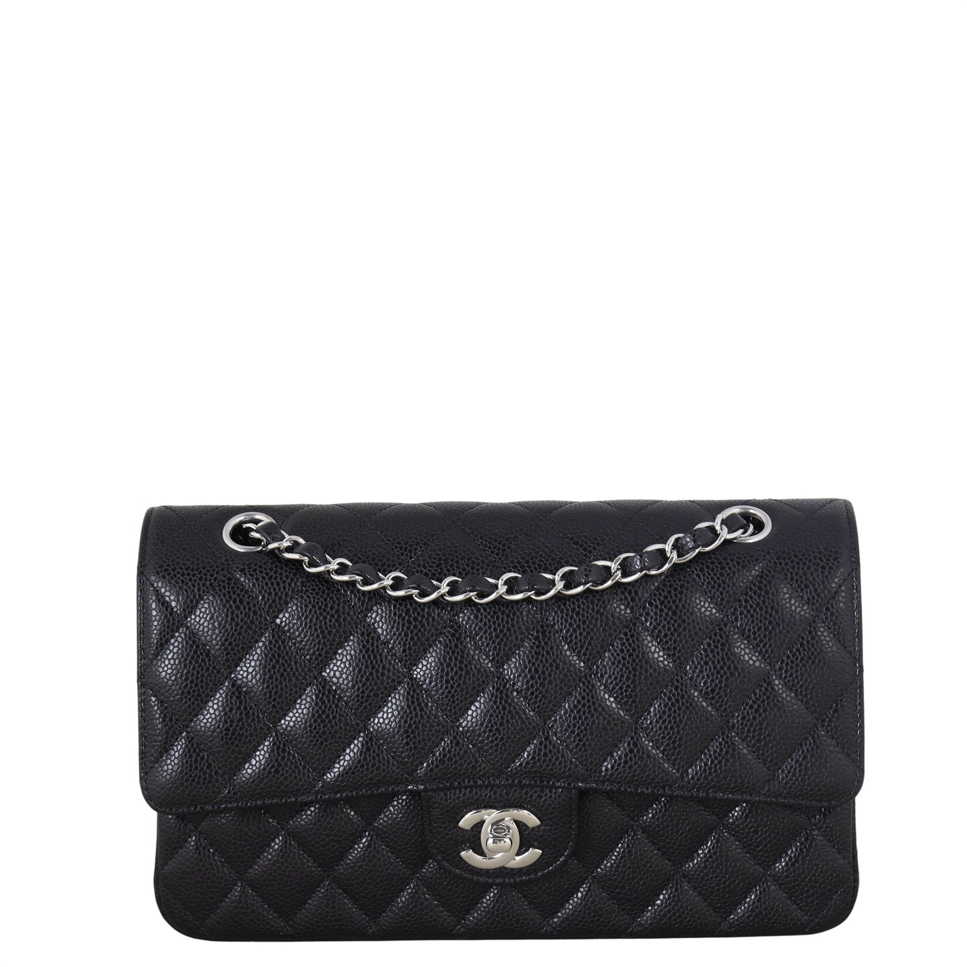 Chanel Classic Double Flap Caviar Handbag Quilted Black Shoulder Bag Caviar 29122025