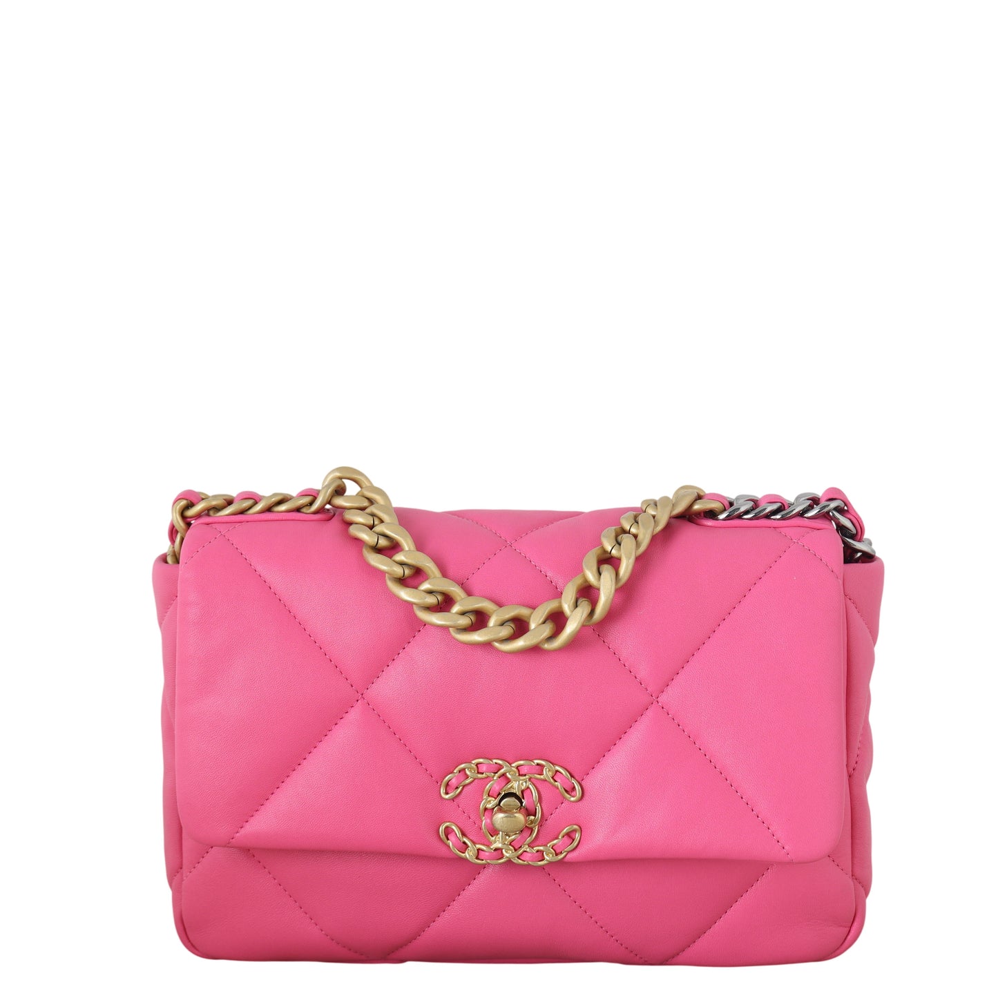Chanel 19 Flap Bag Quilted Pink Crossbody Bag
