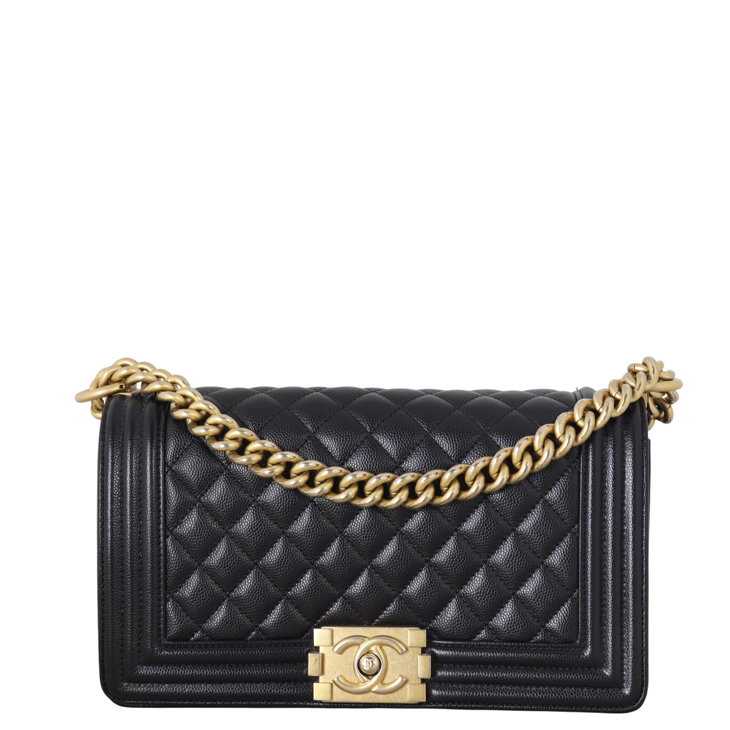 Chanel Boy Old Handbag Quilted Black Crossbody Bag Medium 31122025