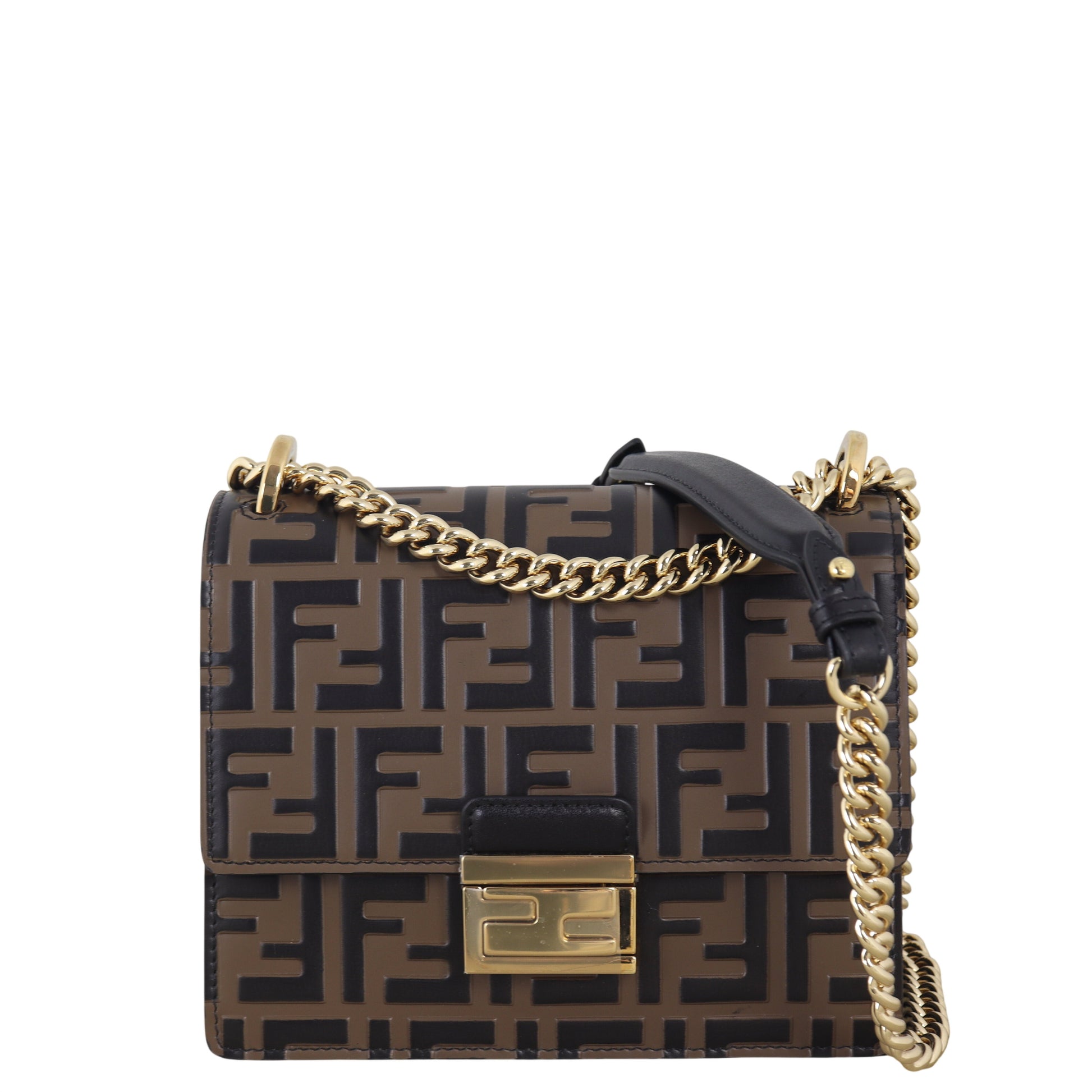 Fendi Crossbody Bag Kan U 2 Brown Small Shoulder Bag