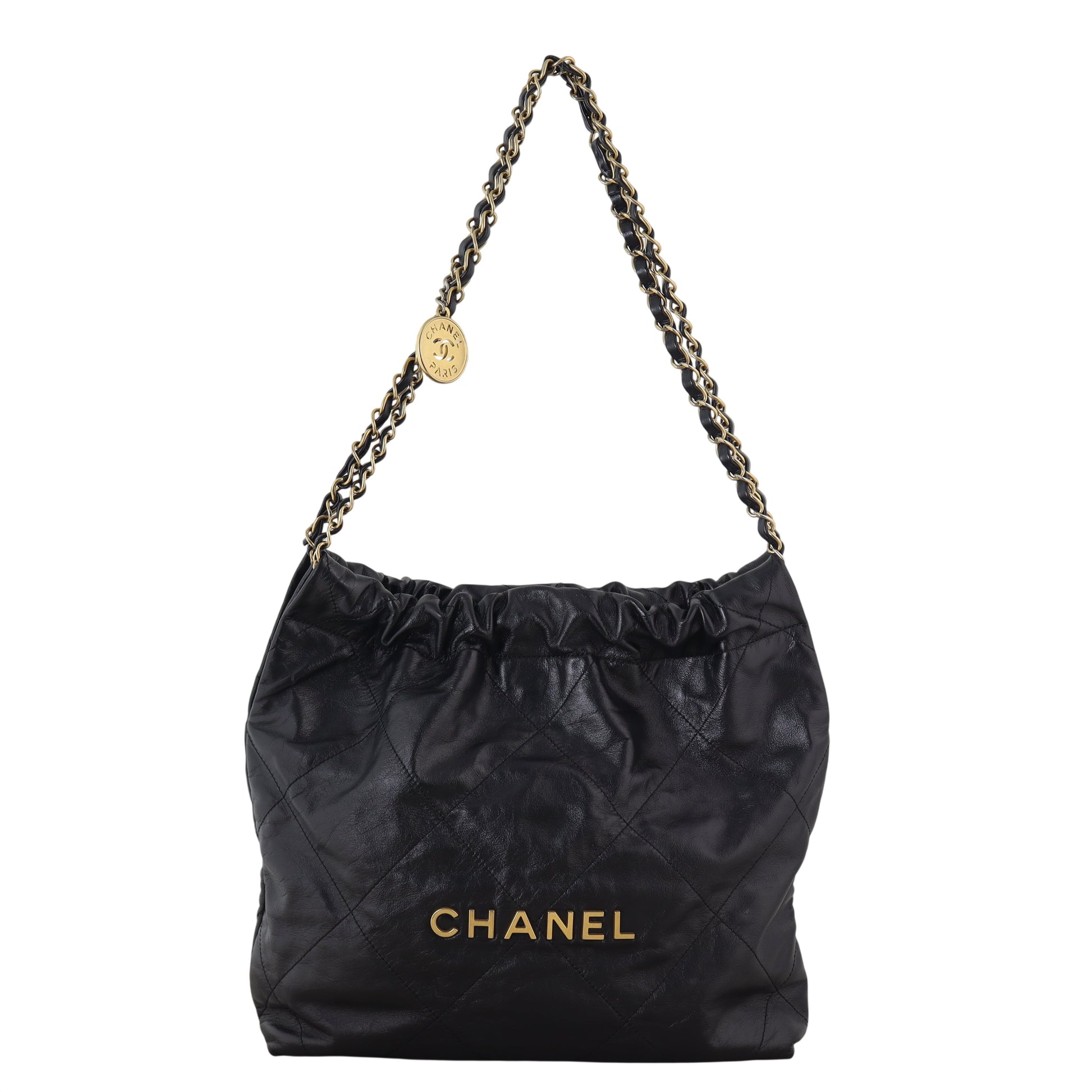 Chanel 22 Hobo Quilted Black Shoulder Bag Small 07012026
